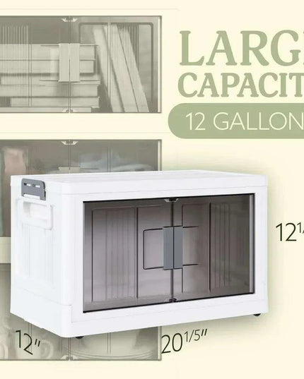 48-Quart Mobile Foldable Storage Bins with Dual Access - Ideal for Home Organization, RV Travel, and Outdoor Adventures