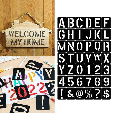 Creative 42-Piece Stencil Kit for Letters, Numbers, and Symbols - Perfect for DIY Home Decor and Artistic Creations