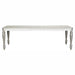 Glistening Silver Dining Ensemble with Crystal-Accented Tufted Chairs