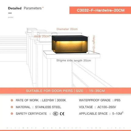 Elegant Waterproof LED Pillar Top Light for Outdoor Ambiance – Perfect for Streets, Fences, and Landscapes