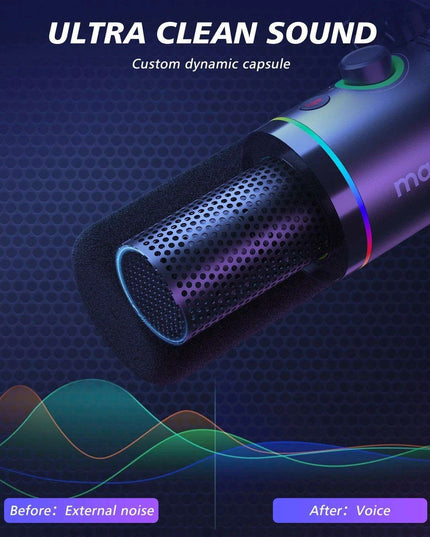 Ultimate Podcasting Microphone Bundle with Maonolink Software and Adjustable Gain Knob