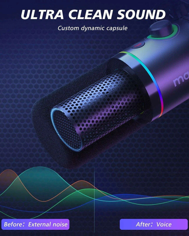 Ultimate Podcasting Microphone Bundle with Maonolink Software and Adjustable Gain Knob