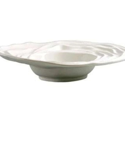 Unique Artisan Ceramic Plate - Irregular Design for Serving Pasta, Steak, Sushi, and Desserts - Elegant Solid Color Tableware