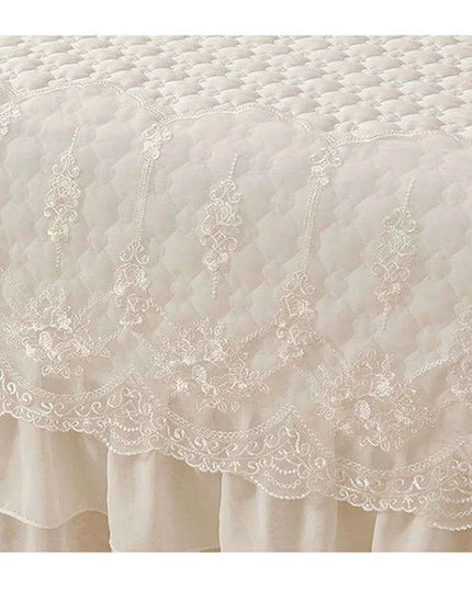 Luxurious Summer Quilted Bedspread for Couples - King Size White Bedding (180x200cm)