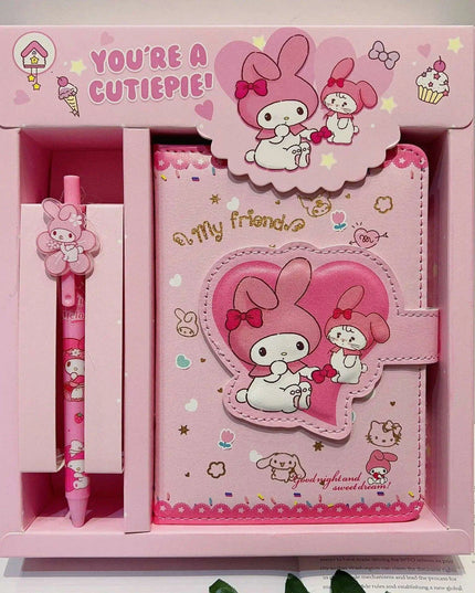 Sanrio Style Stationery Set - Adorable Hello Kitty & Cinnamoroll Planner with Cute Pen for Effortless Organization