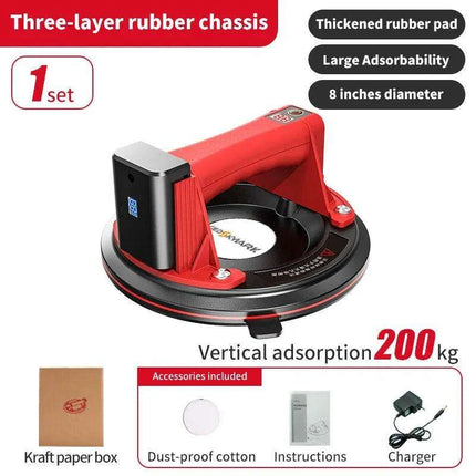 Industrial-Grade Electric Vacuum Suction Cup with 4000mAh Battery and 200kg Load Capacity