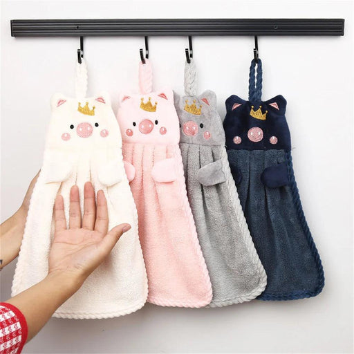 Adorable Cartoon Critter Hand Towel Bundle with Handy Strap for Children