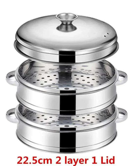 Bamboo Steamer Pot Combo with Stainless Steel Accessories for Ultimate Steaming