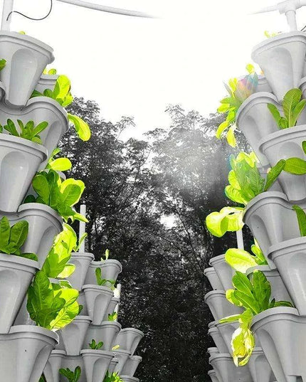 Space-Saving Vertical Herb Tower with Rolling Mobility