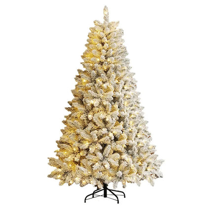 Gift Selection Store Flocked Snowy Christmas Tree Ornament, Glow-in-th