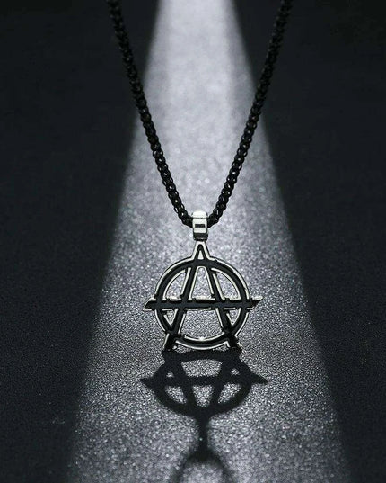 Avengers Anarchy Emblem Necklace - Striking Black Statement Piece for Men