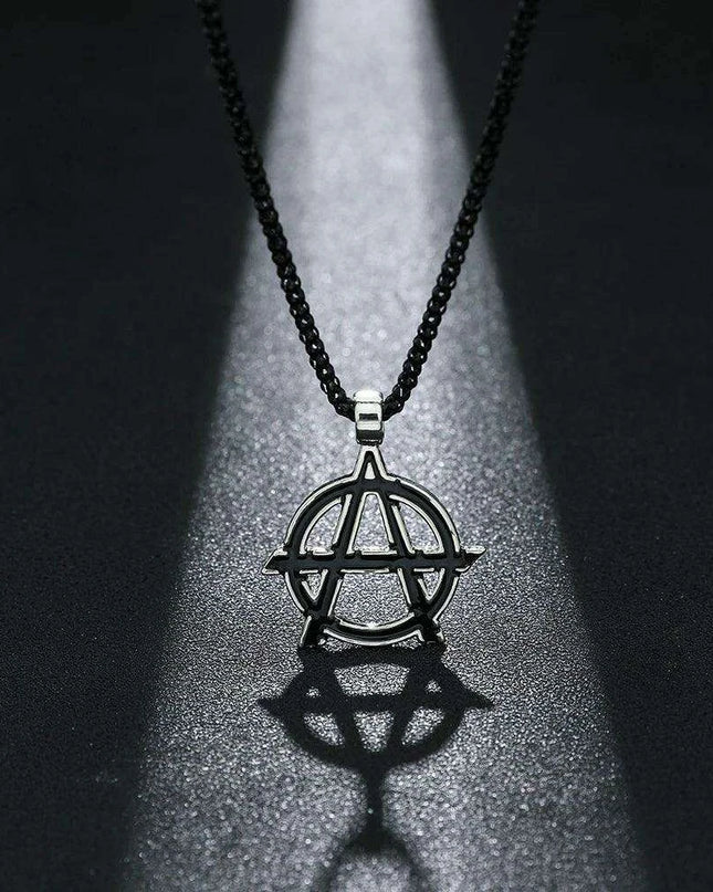 Avengers Anarchy Emblem Necklace - Striking Black Statement Piece for Men