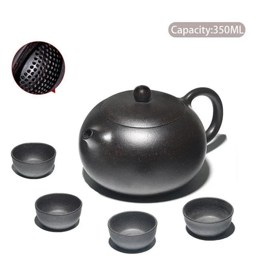 Handcrafted Authentic Purple Clay Teapot with Unique Filtering System
