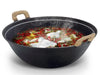 Hand-Forged Iron Wok with Cover - Traditional Style Pan for Gourmet Cooking