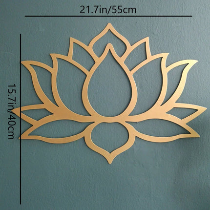 Large Gold Lotus Metal Wall Art – Elegant Home Decor & Bridal Gift