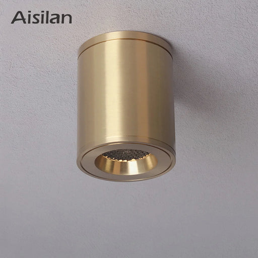 Copper LED Ceiling Downlight with Anti-glare Honeycomb Design - High CRI Indoor Lighting Solution