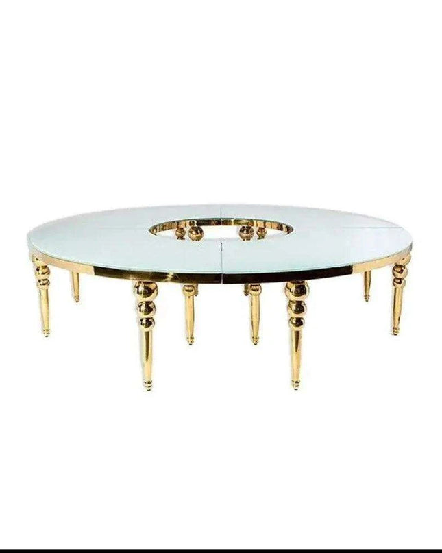 Elegant Stainless Steel Half Moon S-Shape MDF Event Table