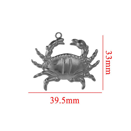5PCS Stainless Steel Lobster Charms Mermaid Crab Connectors Gold-Plate
