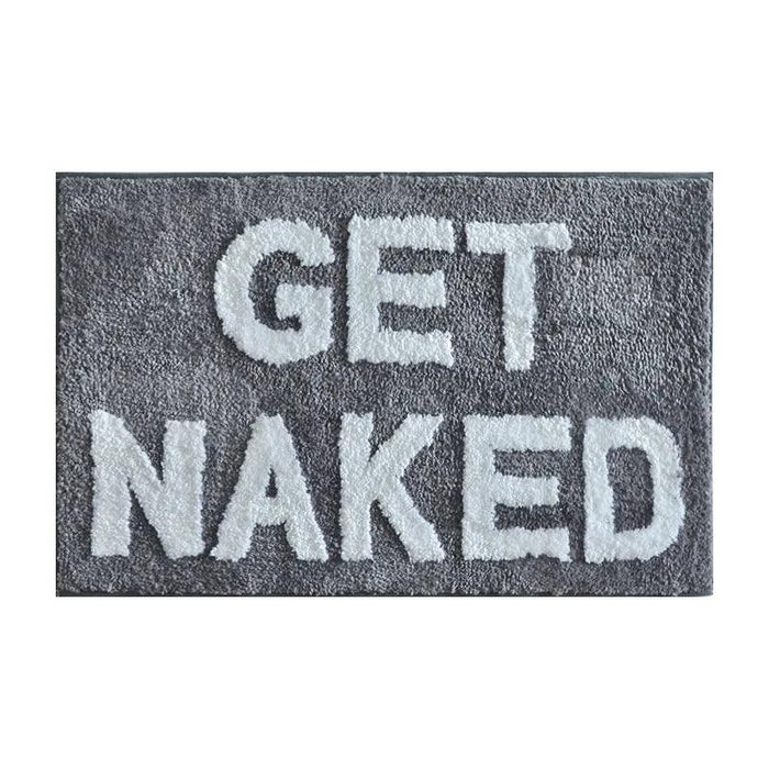 Microfiber Bath Rug with Get Naked Design and Anti-Slip Feature