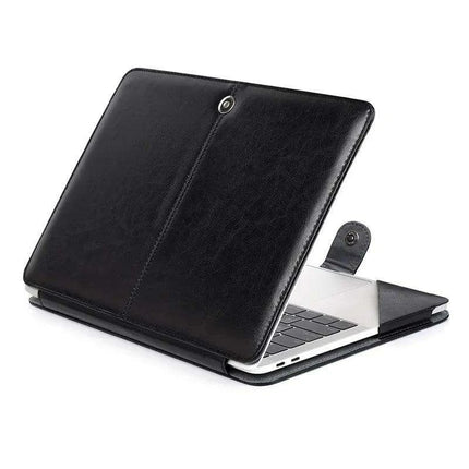 Elegant Leather Laptop Folio Case for MacBook Air/Pro - Protective Sleeve for 11-16 Inch Devices