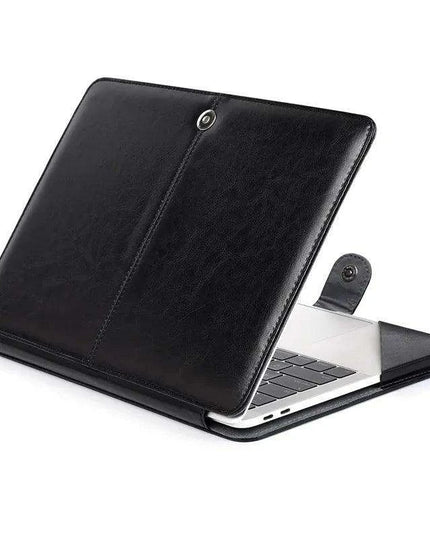 Elegant Leather Laptop Folio Case for MacBook Air/Pro - Protective Sleeve for 11-16 Inch Devices