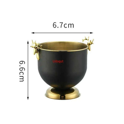 Majestic Deer Head Ice Bucket: Luxurious European Charm in Dual-Tone Design