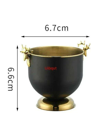Majestic Deer Head Ice Bucket: Luxurious European Charm in Dual-Tone Design