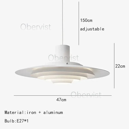 Minimalist LED Pendant Light — Nordic Metal Chandelier, E27, 38–47 cm
