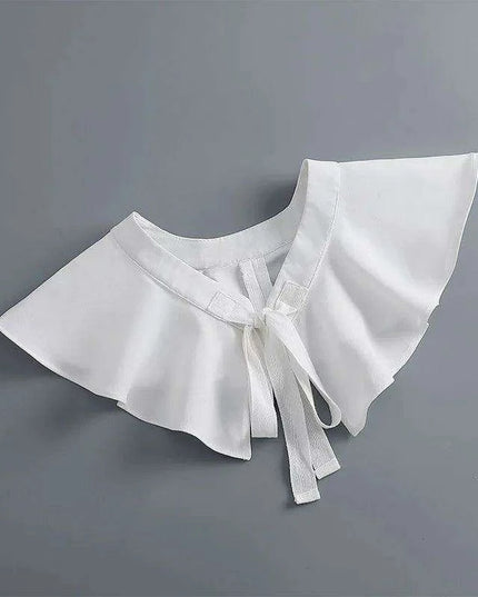 Embroidered Lace Detachable Collar for Women - Elegant White Shawl Accessory