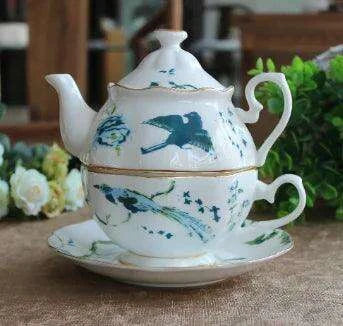 Elegant Vintage Floral Bone China Tea Set - English Rose Collection