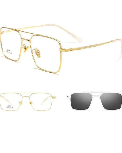 Sleek Polarized Titanium Clip-On Aviator Shades