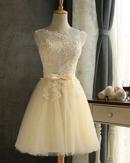 Chic White Lace A-Line Dress with Bowknot Detail - Women's Sleeveless Party Essential