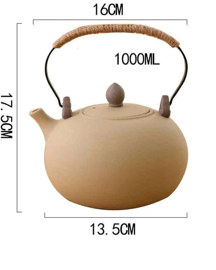 Artisan Clay Tea Set with Classic Kettle and Kung Fu Teapot for Elegant Brewing