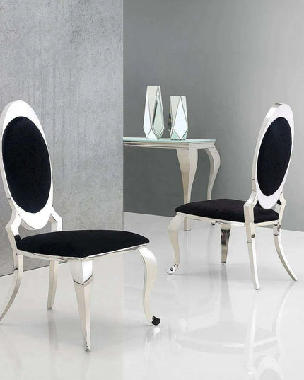 Luxurious Italian Dining Chairs Set of 2 with Stainless Steel Legs and Customized Style