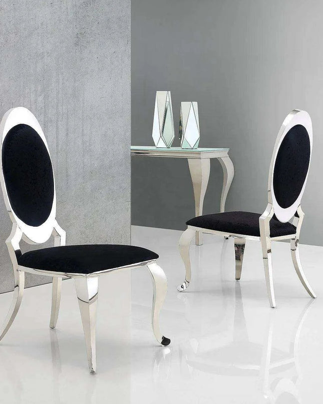 Luxurious Italian Dining Chairs Set of 2 with Stainless Steel Legs and Customized Style