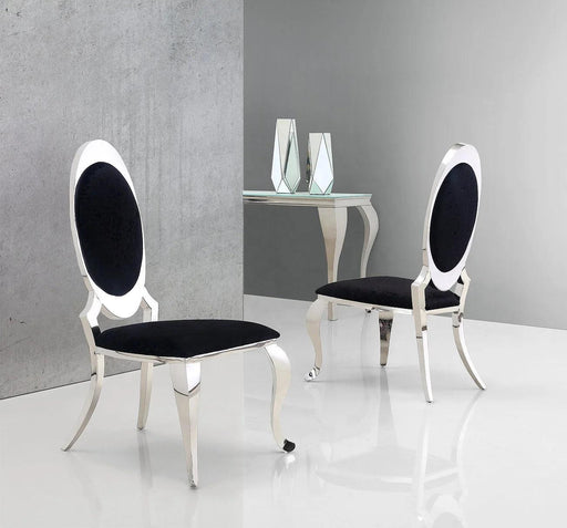 Luxurious Italian Dining Chairs Set of 2 with Stainless Steel Legs and Customized Style