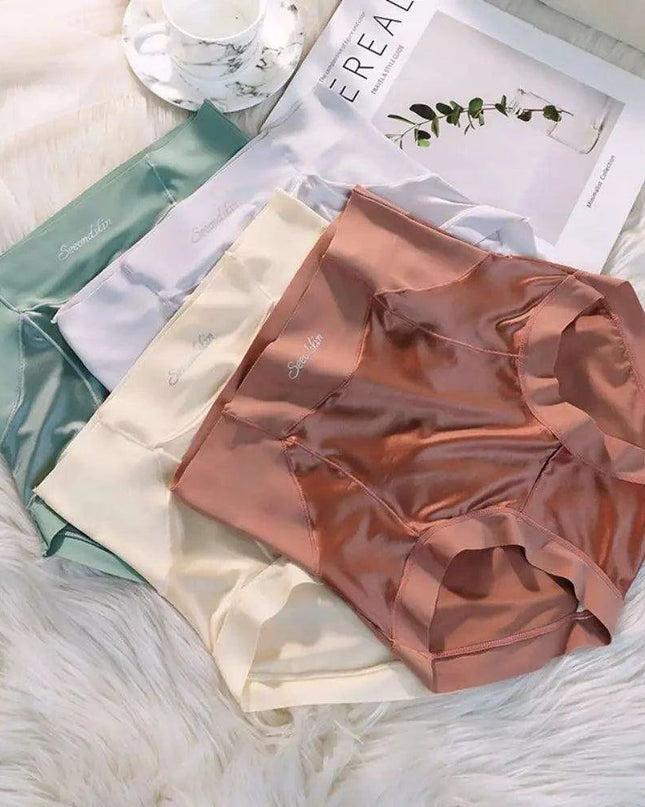 Elegant Satin Japanese Lingerie Set for Women - Plus Size Briefs in Stylish Solid Shades