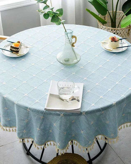 Stylish Customizable Plaid Cotton Linen Tablecloth - Elevate Your Dining Experience