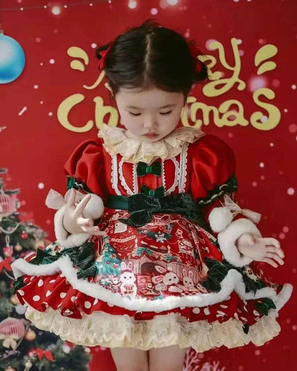 Captivating Velvet Spanish-Inspired Lolita Dress for Girls - Perfect for Celebrations and Special Occasions