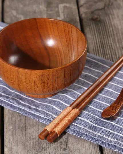 Deluxe Japanese Wooden Dining Set for Kids