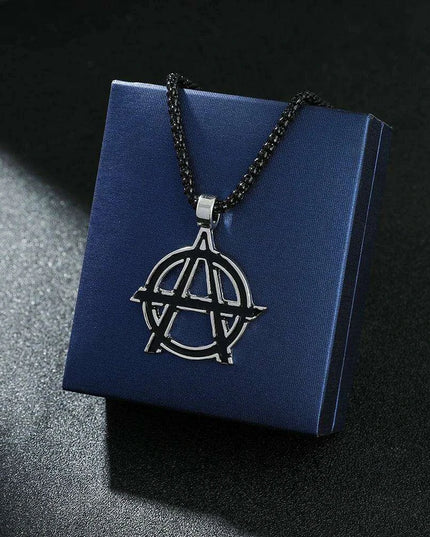 Avengers Anarchy Emblem Necklace - Striking Black Statement Piece for Men