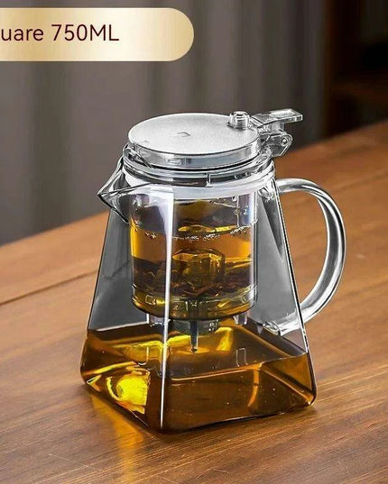 Sophisticated 750ml Glass Teapot Set with Effortless Pouring and Detachable Filter - Includes Matching Cups