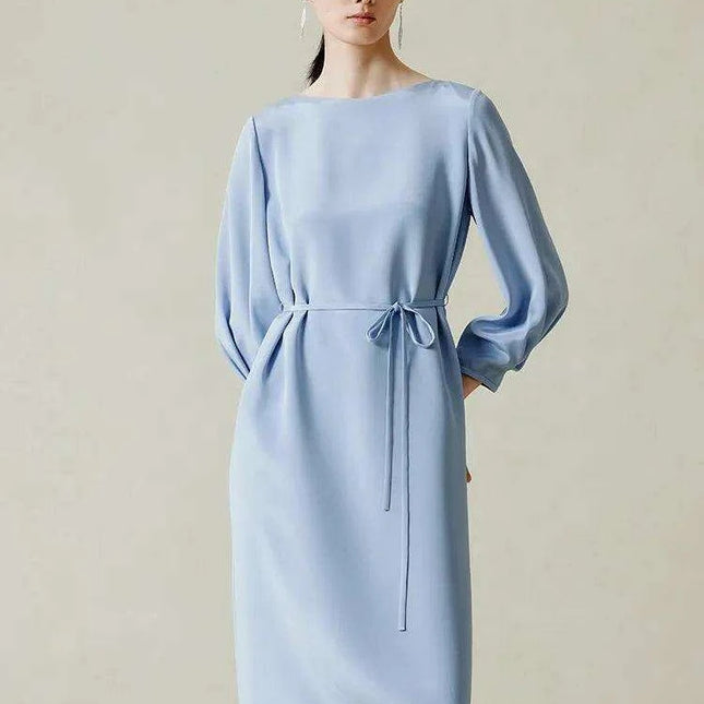 Elegant Silk Crepe Dress for Women - Perfect for Office and Parties - Spring Summer 2024 Collection