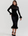 Chic Backless Midi Dress with Feather Details for Trendsetting Women