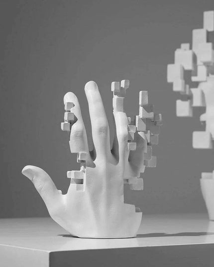 Contemporary Handcrafted White Limestone Sculpture for Elegant Home Decor