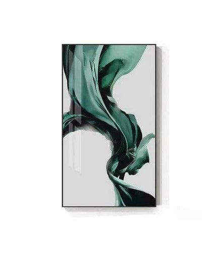 Vibrant Green Silk Abstract Canvas Artwork - Contemporary Wall Decor