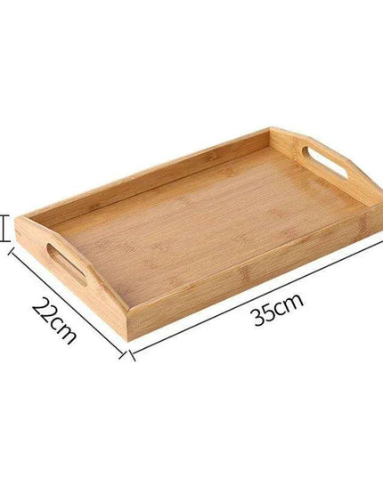 Sustainable Bamboo Rectangular Serving Tray for Tea, Fruits, and Desserts
