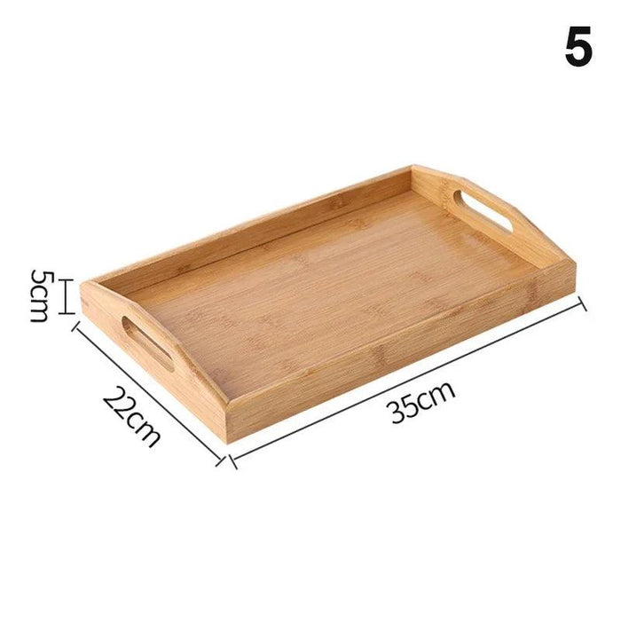 Sustainable Bamboo Rectangular Serving Tray for Tea, Fruits, and Desserts