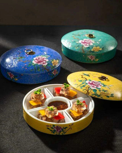 Elegant Five-Section Ceramic Serving Bowl for Gourmet Dining