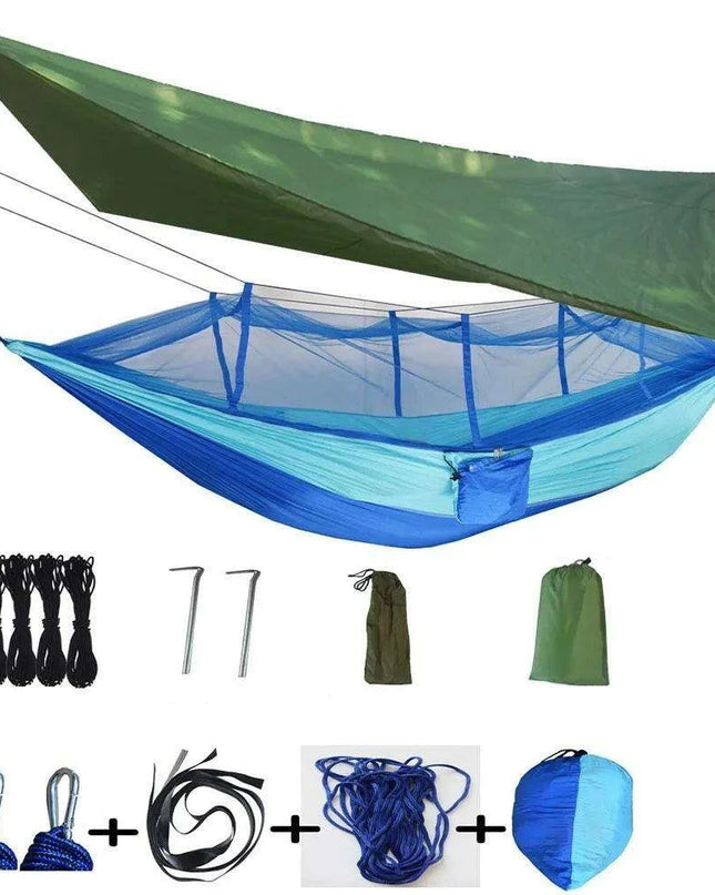 Ultimate Adventure Hammock: Weatherproof with Mosquito Net and Canopy Protection